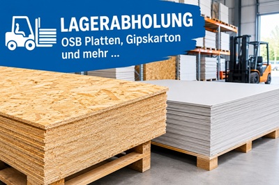 Lagerabholung – OSB & Gipskarton