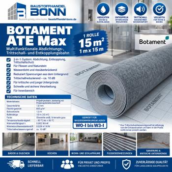 15 m² Botament ATE Max Entkopplungsbahn – Abdichtung & Trittschallschutz
