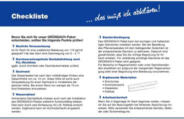 1 Gründachpaket Komlett Paket mit Zubehör für 10m² (mit Pflanzenmix)