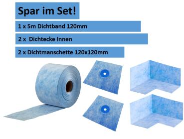 Spar im Set!  5m Dichtband + 2x Dichtecken - Innen + 2x Dichtmanschette