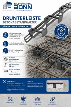 50m Drunterleiste 30mm Bewehrungs-Abstandhalter