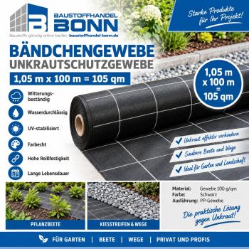 105m² Bändchengewebe 1,05m x 100m