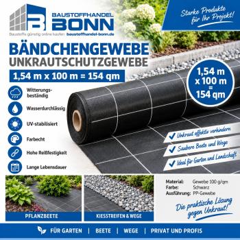 154m² Bändchengewebe 1,54 mx 100m