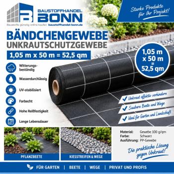 52,50m² Bändchengewebe 1,05m x 50m