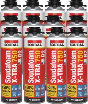 12 x Soudafoam X-tra 750 Gun B2 PU-Pistolenschaum á 500ml