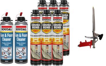 Soudal Soudabond Perimeterkleber Set – 6x Kleber + 2x Schaumreiniger + 1x Schaumpistole