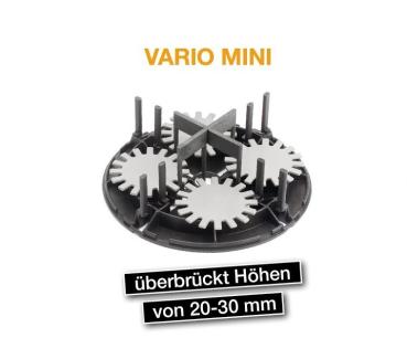 Preview: 32 Stelzlager Vario Mini Ø 180mm 20 - 30 mm Stab 4x55 mm inkl. Fugenkreuz