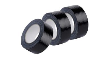 3 Rollen Gewebeklebeband Schwarz 48 mm x 50m