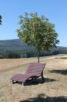 Aveto Liegebank Grau-Braun wetterfest aus Recycling-Kunststoff