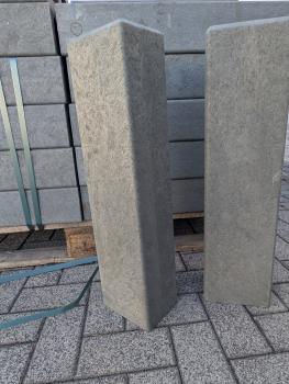 4 x hanit Rechteckpalisade Hohlprofil 16 x 12 x 60cm, grau