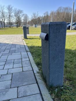 1 x hanit Rechteckpalisade Hohlprofil 16 x 12 x 60cm, grau