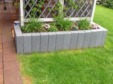 1 x hanit Rechteckpalisade Hohlprofil 16 x 12 x 60cm, grau