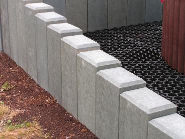 1 x hanit Rechteckpalisade Hohlprofil 16 x 12 x 60cm, grau