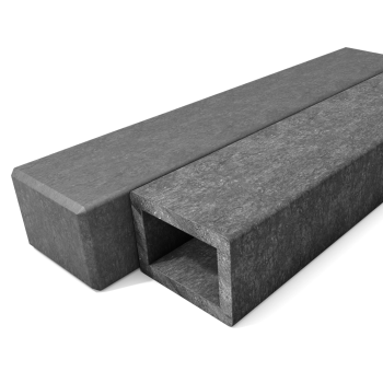 1 x hanit Rechteckpalisade Hohlprofil 16 x 12 x 60cm, grau