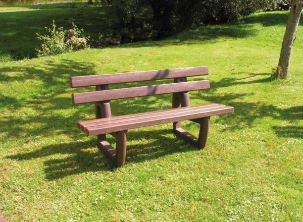 Sitzbank " Tivoli " Braun wetterfest aus Recycling-Kunststoff