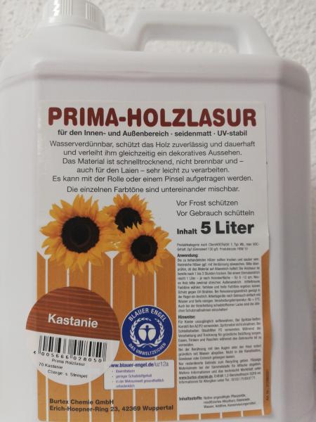 PRIMA-Holzlasur 5 Liter Kanister Kastanie