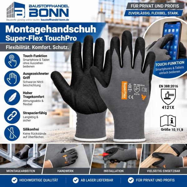 Montagehandschuh Super-Flex TouchPro