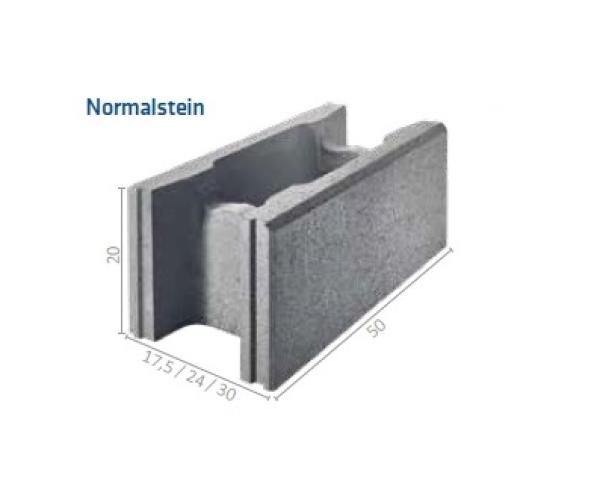 Schalungsstein Grundstein 50cm x 17,5cm x 20cm grau