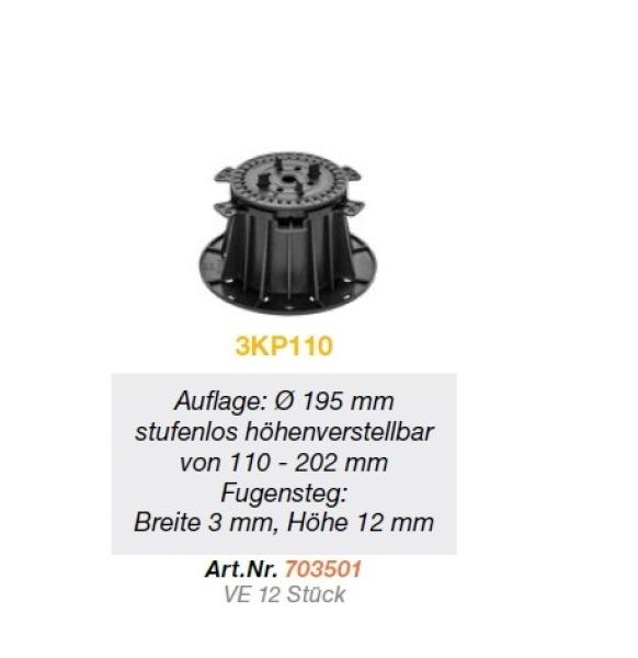 12 Stelzlager stufenlos höhenverstellbar von 110 - 202 mm