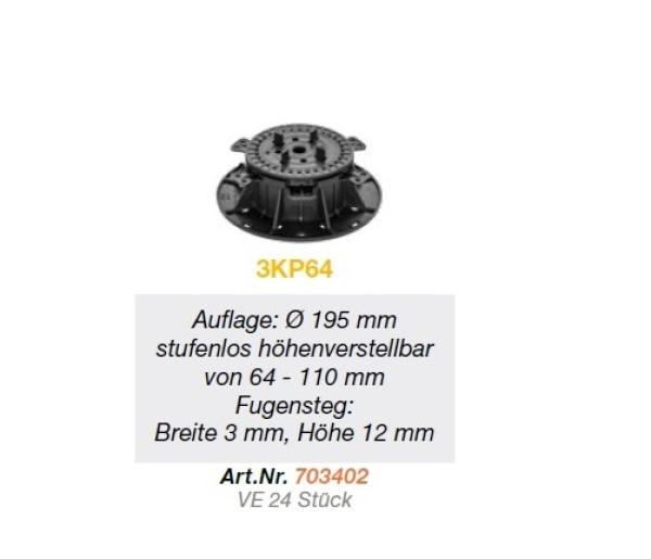 24 Stelzlager stufenlos höhenverstellbar von 64 - 110 mm
