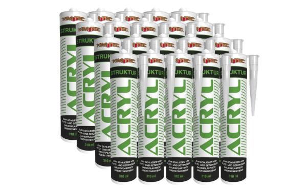 20 x KIMTEC Strukturacryl 310 ml – körniges Rissacryl für Mauerwerk & Putz
