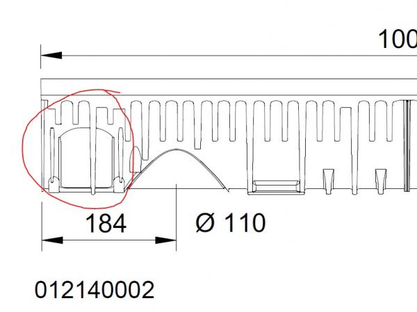 Adapter für seitl. Rinnenanschluss,  zu Eck-, T- & Kreuzverbindungen für Mearin Plus 1000 & Expert 1000