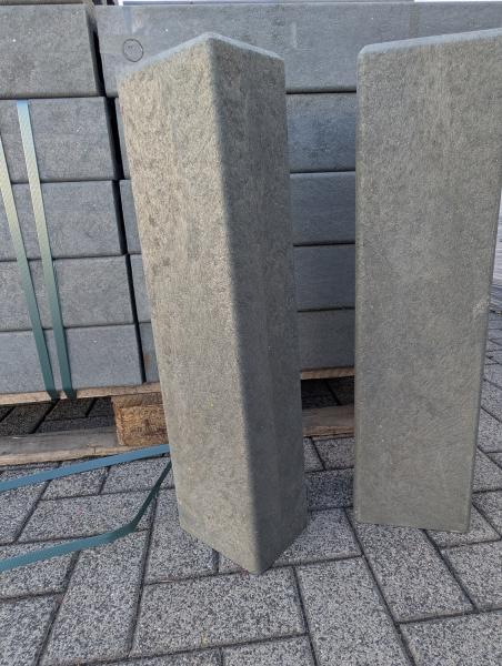 4 x hanit Rechteckpalisade Hohlprofil 16 x 12 x 60cm, grau