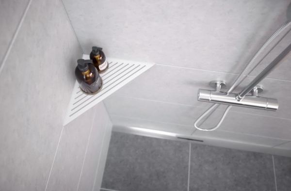 Duschablage 400mm Aluminium weiß pulverbeschichtet